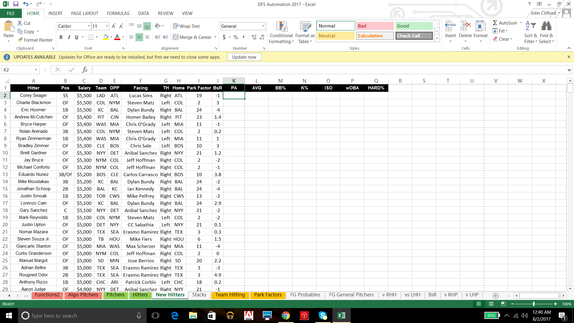 Baseball Spreadsheet Help | Microsoft Community Hub