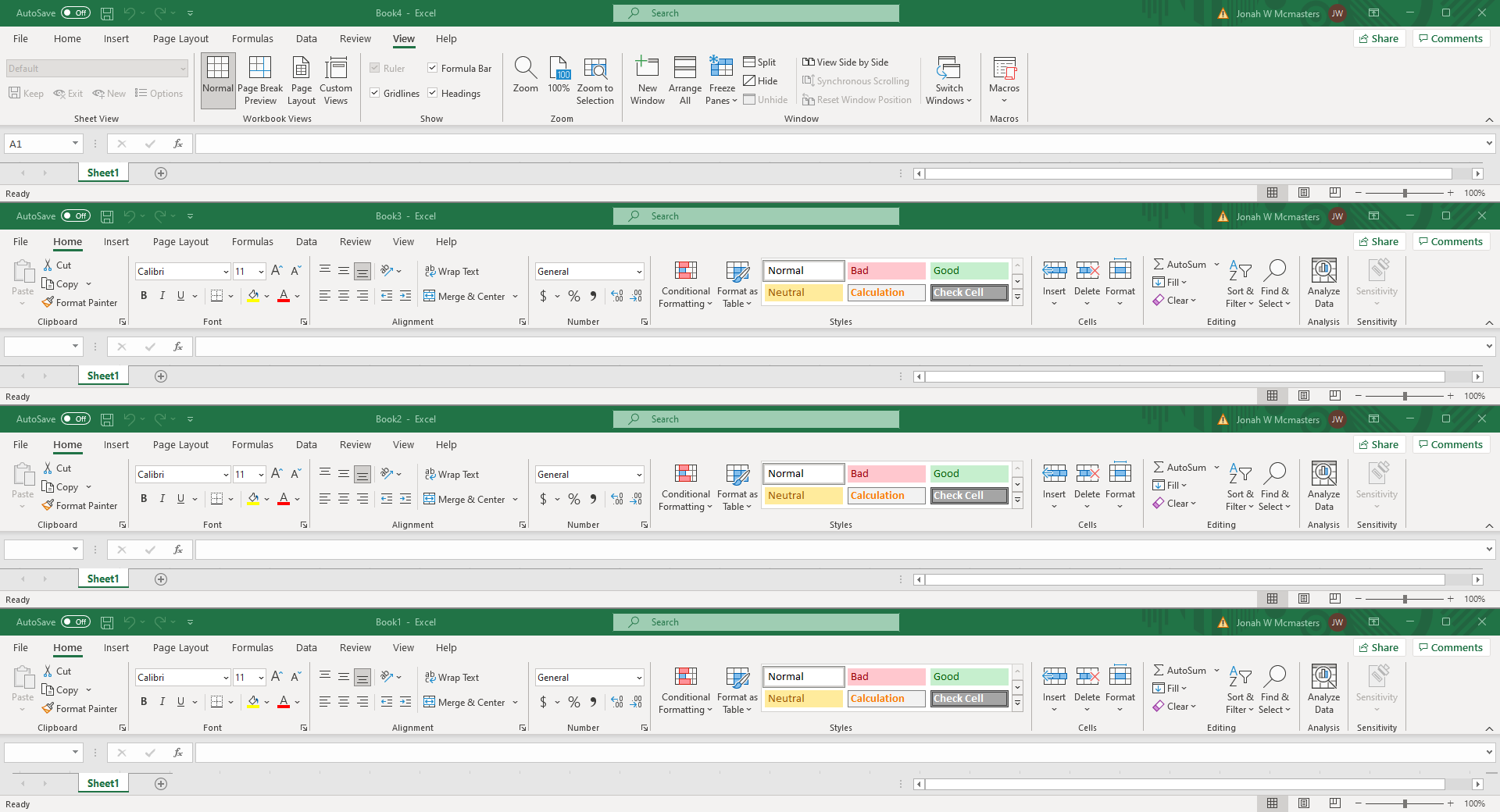 Viewing multiple sheets | Microsoft Community Hub