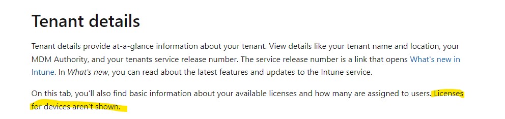Microsoft Intune admin center / tenant details will not show Intune ...