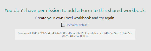 Error when attempting to add a Form to an Excel workbook | Microsoft ...