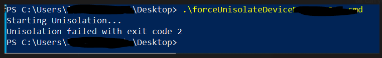 Device Un isolation Issue | Microsoft Community Hub