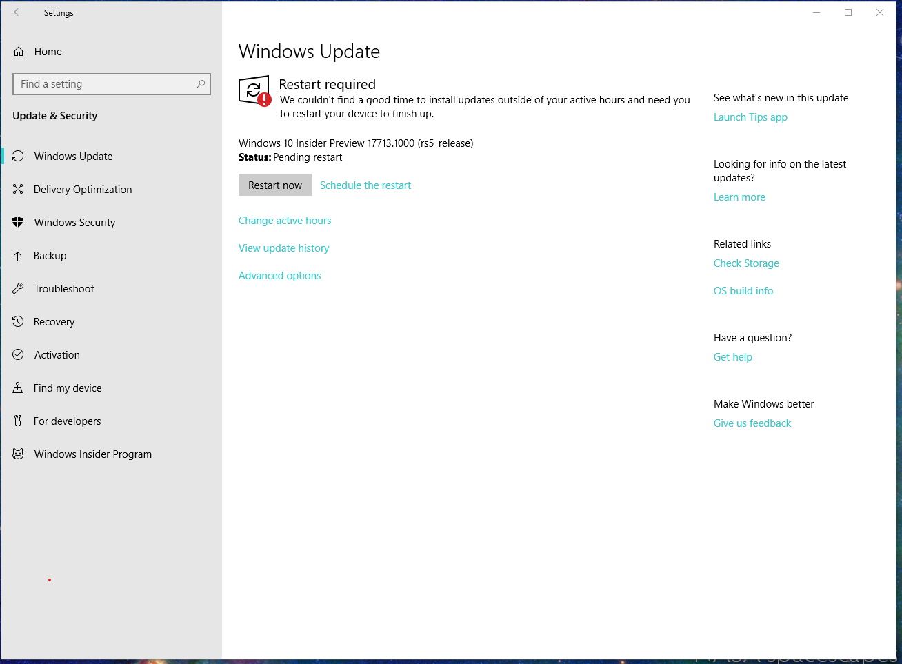 Windows 10 17713.1000 (rs5_release) will not complete update ...