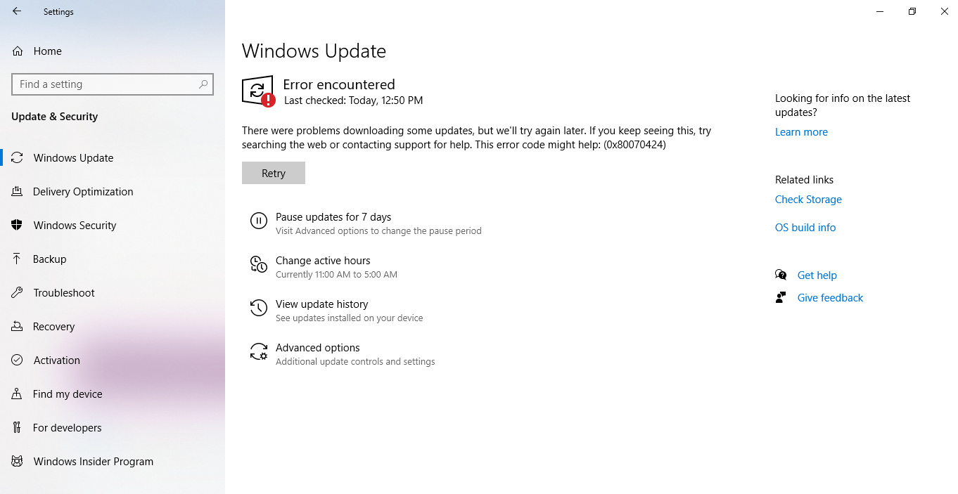 windows insider update error | Microsoft Community Hub
