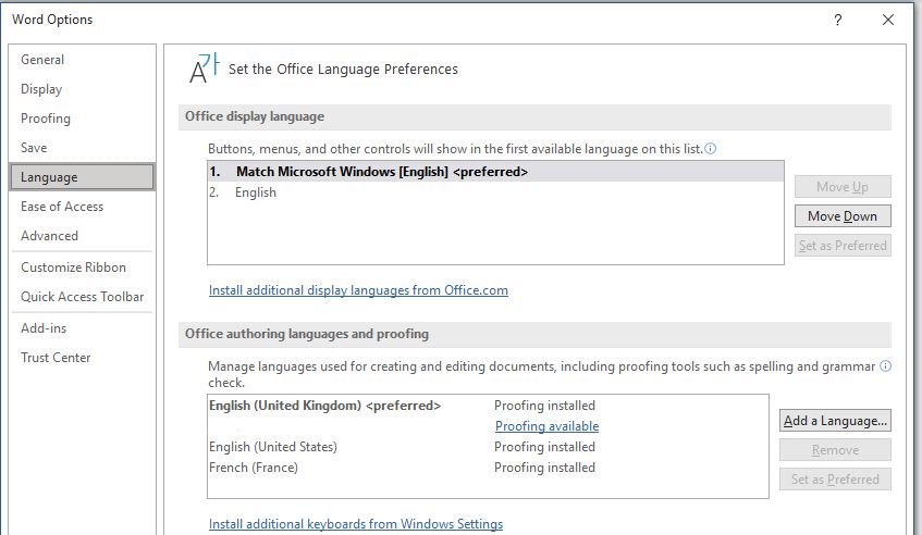 Word - language - UK/US English | Microsoft Community Hub