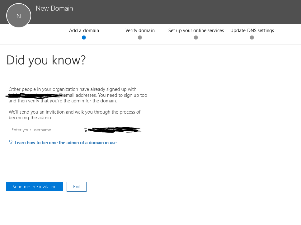 Error when adding a domain. | Microsoft Community Hub