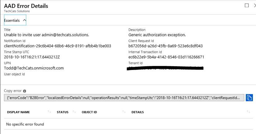 Generic authorization exception inviting Azure AD gests | Microsoft ...