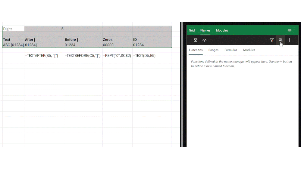 Define a custom function from cells in the grid