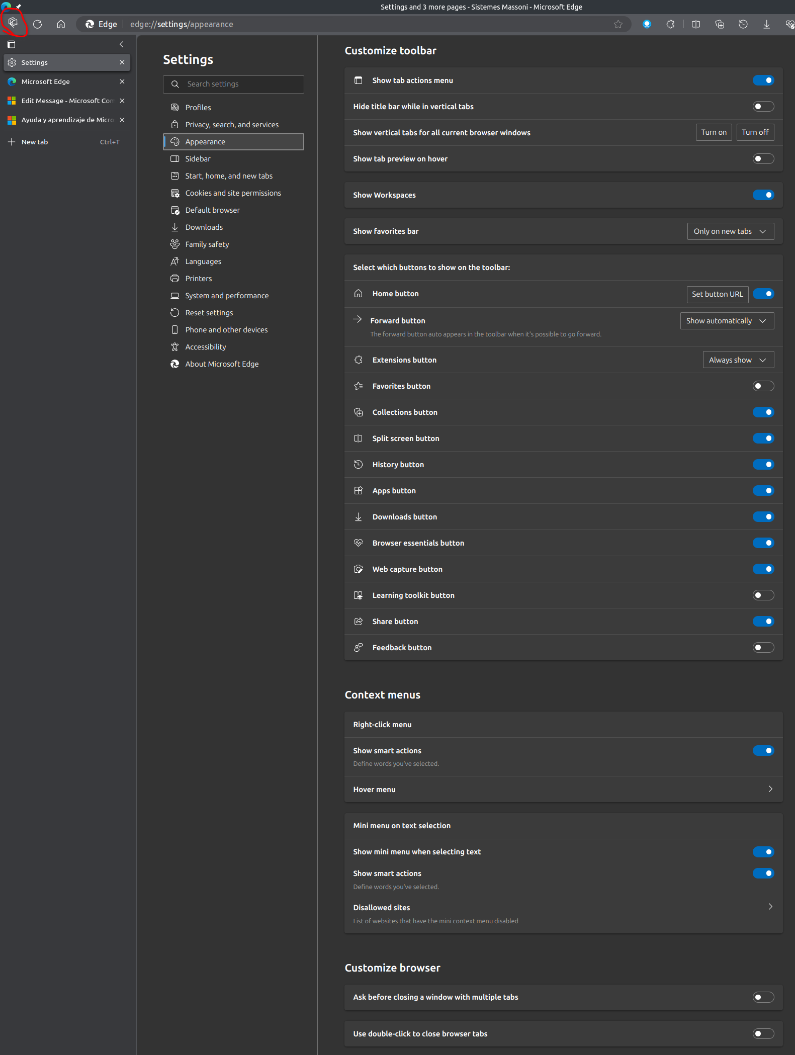 Workspaces and Back buttons overlay at the toolbar if home button is ...