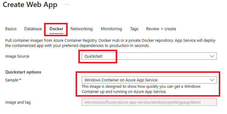 Img. 12 - QuickStart image when creating new WebApp