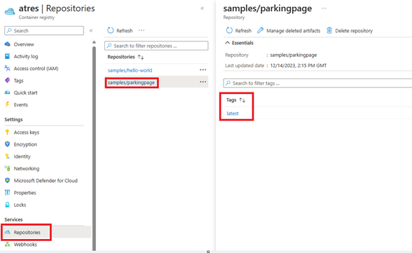 Img. 2 - Container Registry Repositories