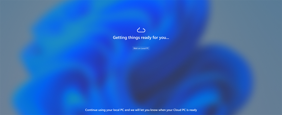 Screenshot of text indicating the Connection status on the connection screen.