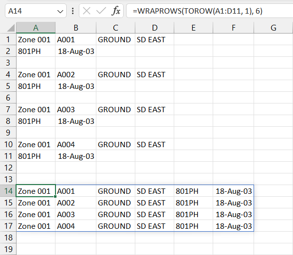WRAPROWS/TOROW Results