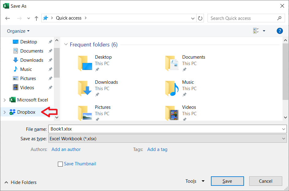 Save to Dropbox