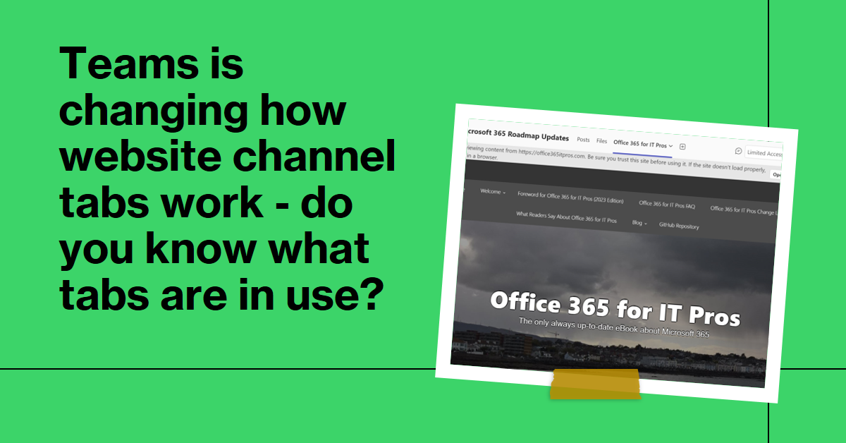 Teams Retires Client Ability to Load Websites from Channel Tabs ...
