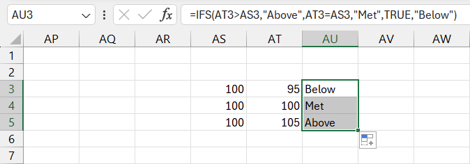 IFS Function Results