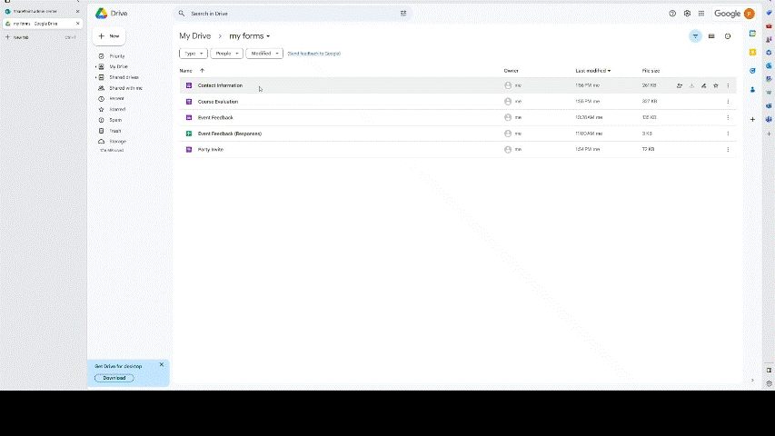 Review Google forms before migration