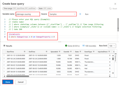 Enter a Variable name to be used as reference to this base query