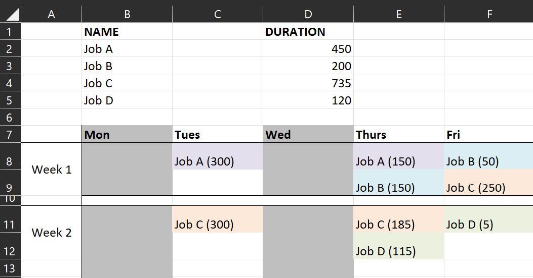 Dynamic schedule calender populated by spreadsheet | Microsoft ...