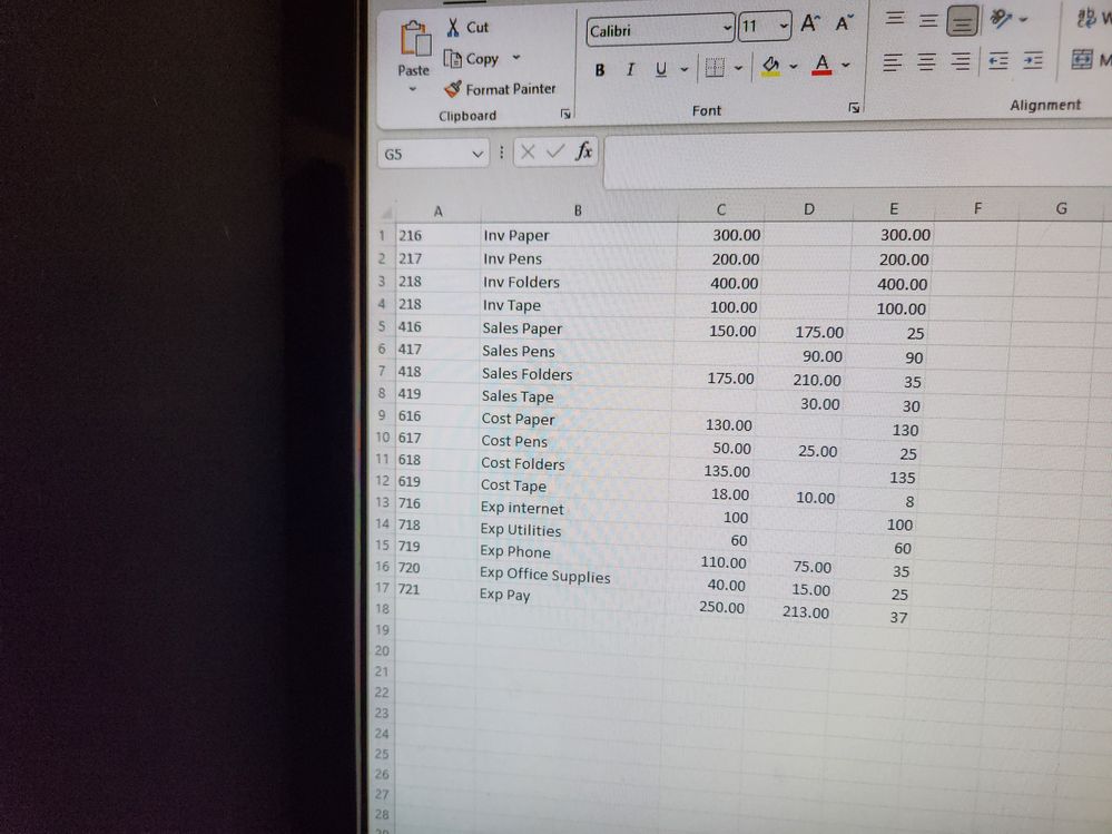 Shows formula results