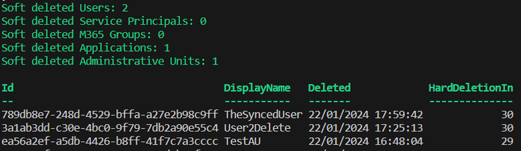 Figure 3: Sample script output.