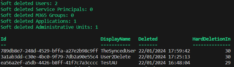 Figure 3: Sample script output.