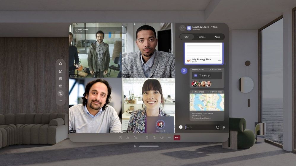 Microsoft Teams on visionOS - when using Apple Vision Pro.