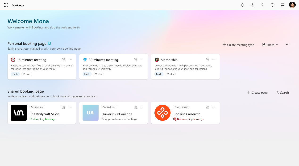 What's new in Microsoft Bookings: Updated homepage | Microsoft ...