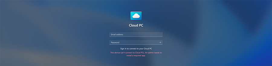 Screenshot of a warning on the Windows login screen for setup issues.