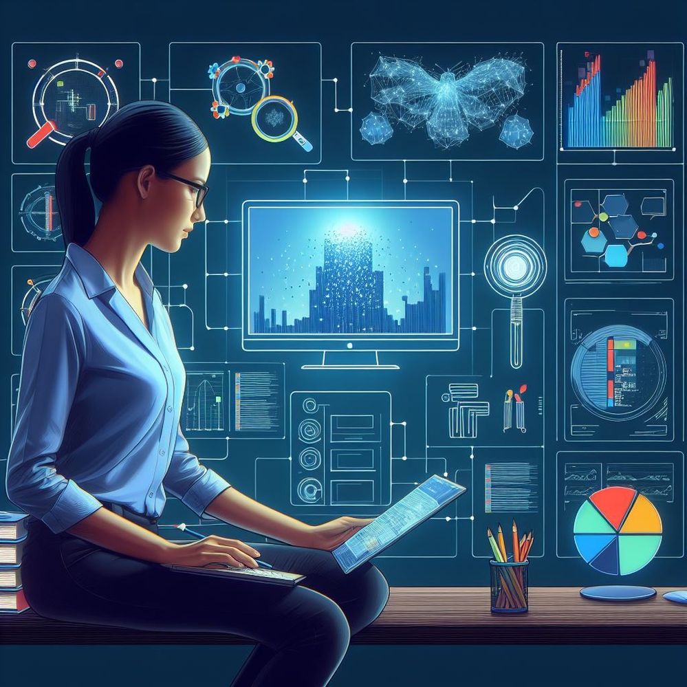 A picture showing a Data Analyst working with data
