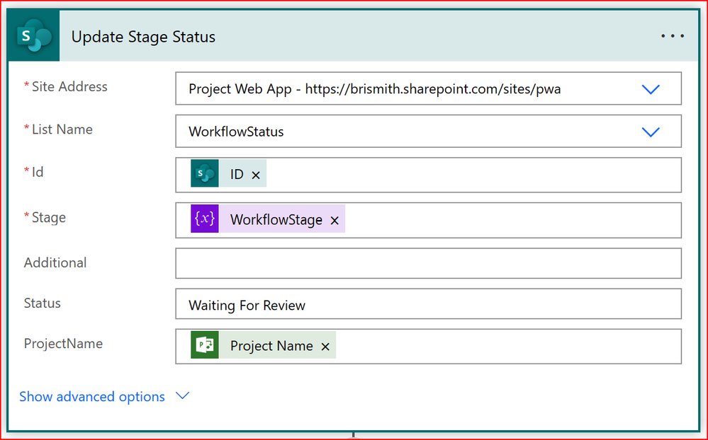Stage status set to waiting for review