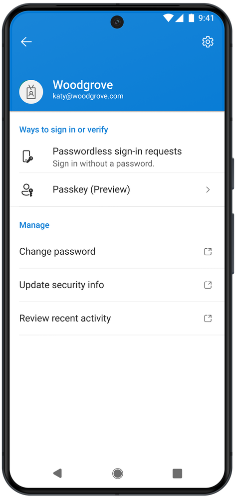 Figure 2: Passkey in Microsoft Authenticator