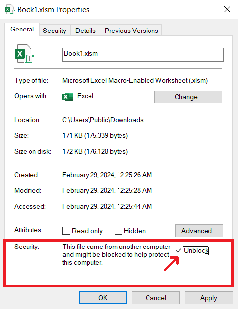 File Security Properties