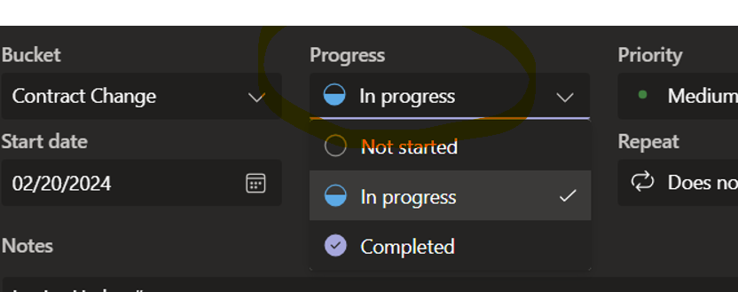 Tasks by Planner and To Do_ Add Awaiting 3rd Party in progress drop ...