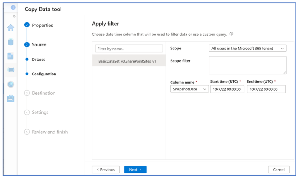 Applying a date filter