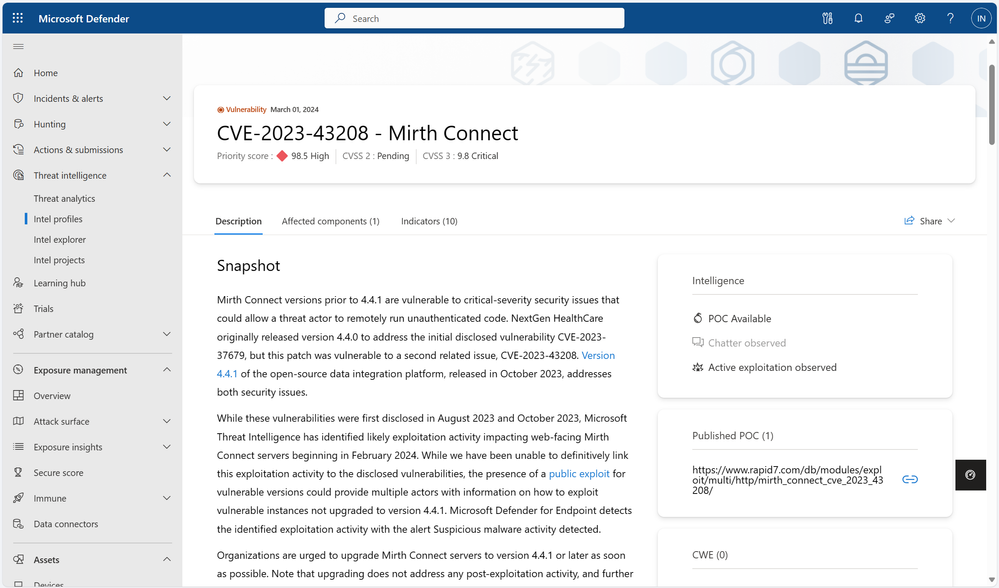 Vulnerability profiles now feature a new layout that mirrors the design of our Threat Actor and Tool intel profiles for a more consistent experience.