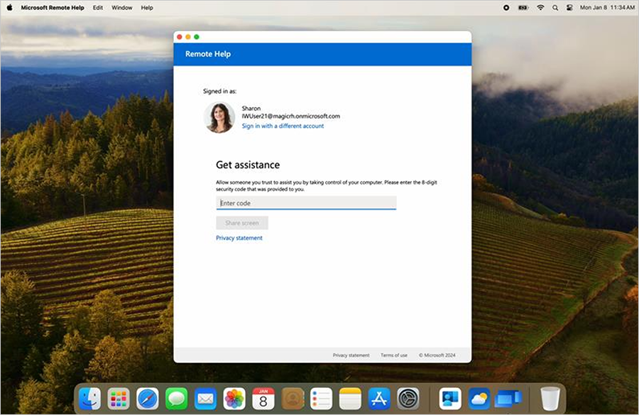 Remote Help provides full remote control for macOS devices.