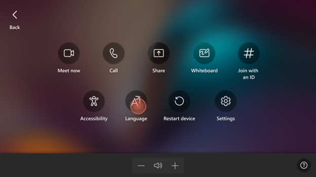 Room users can change app language in Teams Rooms on Windows