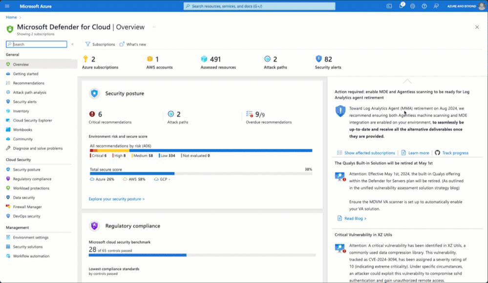 The new transition campaign in Defender for Cloud's portal