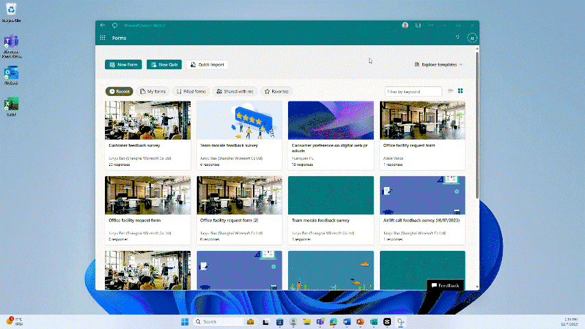 The Forms app