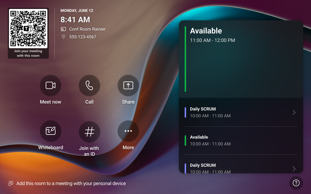 Home screen refresh for Teams Rooms on Android 1.png