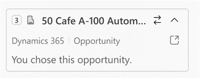 Opportunity is connected because the user has selected a new opportunity.