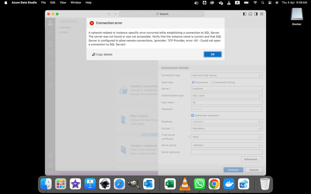 How to log in Azure Data Studio