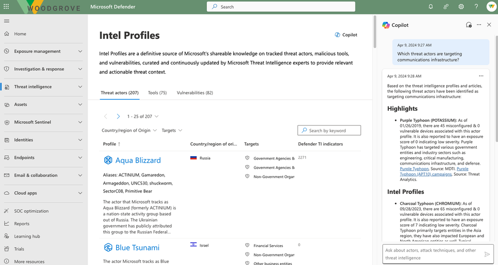 The third pre-populated prompts offers intelligence relevant to your organization based on industry and other factors.