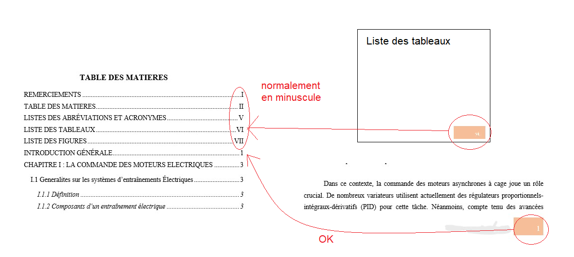 word table of contents page numbers wrong