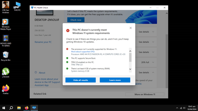 amd radeon a4-9125 r3 only thing stopping os update