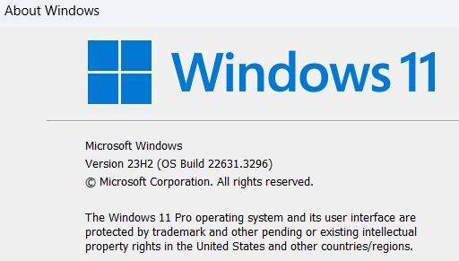 Current Win 11 info.