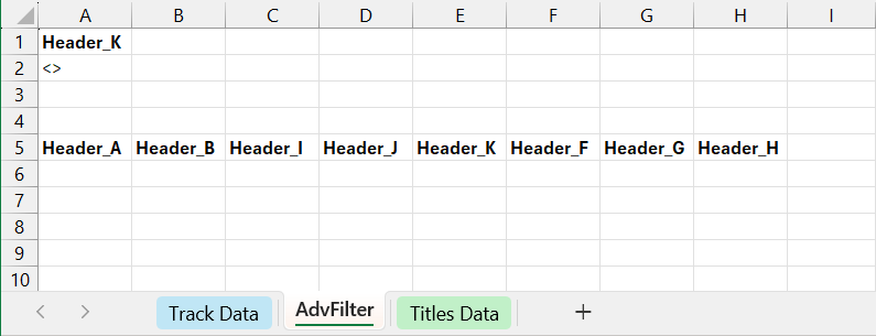 Advanced Filter Setup