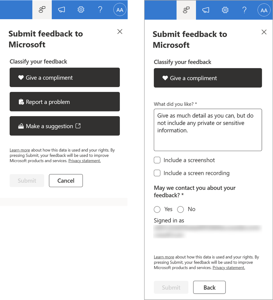 Click the Feedback button to let the SharePoint team know what you like and what you'd like to see change in the future.
