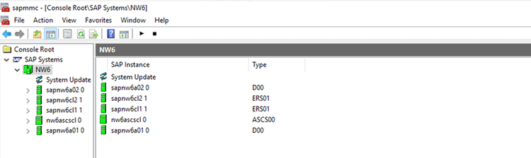 Status of SAP system