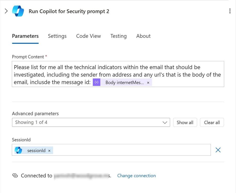 Figure 1: Security Copilot prompting